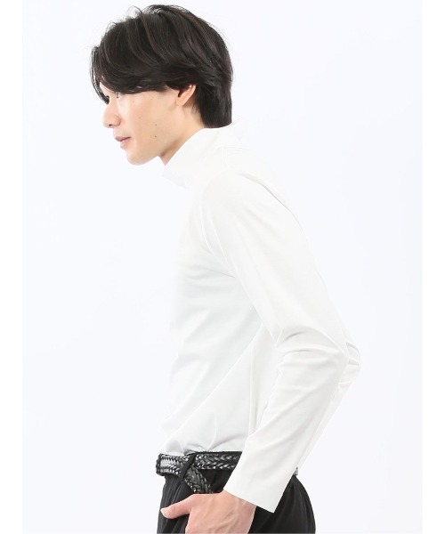 TAKA-Q(タカキュー)の「Tシャツ メンズ 長袖 ストレッチ 綿 コットン 無地 シルケット スムス スロープネック ドレスT(Tシャツ/カットソー・メンズ・ホワイト/ネイビー・S/MEDIUM/LARGE/X-LARGE)」の20枚目の写真