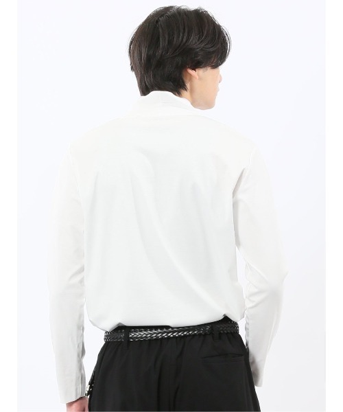 TAKA-Q(タカキュー)の「Tシャツ メンズ 長袖 ストレッチ 綿 コットン 無地 シルケット スムス スロープネック ドレスT(Tシャツ/カットソー・メンズ・ホワイト/ネイビー・S/MEDIUM/LARGE/X-LARGE)」の21枚目の写真