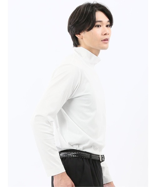 TAKA-Q(タカキュー)の「Tシャツ メンズ 長袖 ストレッチ 綿 コットン 無地 シルケット スムス スロープネック ドレスT(Tシャツ/カットソー・メンズ・ホワイト/ネイビー・S/MEDIUM/LARGE/X-LARGE)」の22枚目の写真
