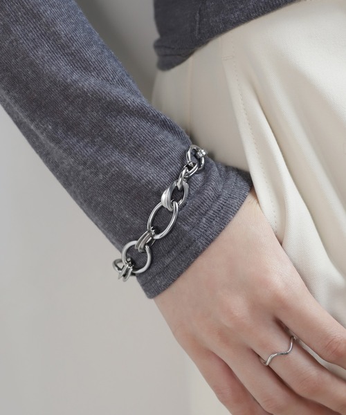 ANEMONE（アネモネ）の「【ステンレス】コンビチェーンマンテルブレスレット（ブレスレット・レディース・ゴールド/シルバー・FREE）」の2枚目の写真
