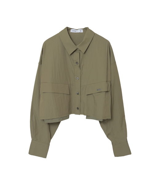 CONVERSE TOKYO(コンバーストウキョウ)の「【HL】EDGE CUT CROPPED SHIRT(シャツ/ブラウス・レディース・サックスブルー/ブラック/ホワイト/カーキ・FREE)」の3枚目の写真