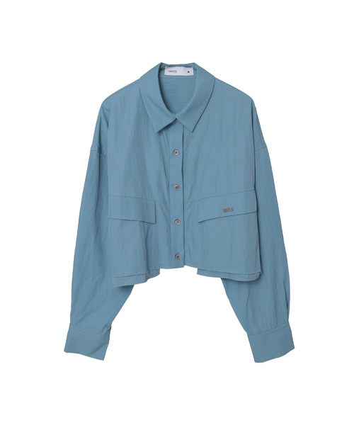 CONVERSE TOKYO(コンバーストウキョウ)の「【HL】EDGE CUT CROPPED SHIRT(シャツ/ブラウス・レディース・サックスブルー/ブラック/ホワイト/カーキ・FREE)」の4枚目の写真