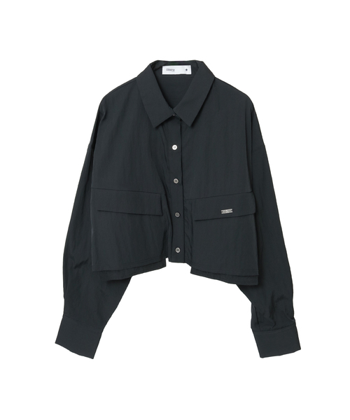 CONVERSE TOKYO(コンバーストウキョウ)の「【HL】EDGE CUT CROPPED SHIRT(シャツ/ブラウス・レディース・サックスブルー/ブラック/ホワイト/カーキ・FREE)」の2枚目の写真