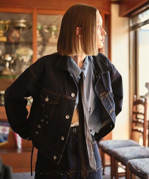 CONVERSE TOKYO(コンバーストウキョウ)の「【HL】EDGE CUT CROPPED SHIRT(シャツ/ブラウス・レディース・サックスブルー/ブラック/ホワイト/カーキ・FREE)」の8枚目の写真