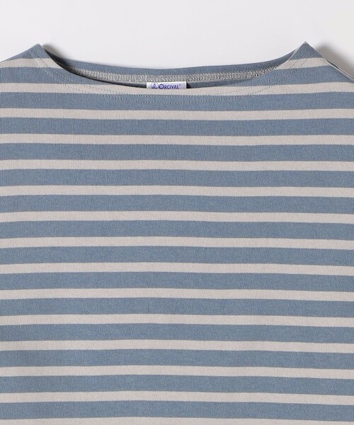 ORCIVAL（オーシバル）の「ORCIVAL:〈手洗い可能〉ボートネック ボーダー ロングスリーブ プルオーバー 25AW（Tシャツ/カットソー・レディース・ライトブルー/ベージュ/ブラウン・ONE SIZE）」の6枚目の写真
