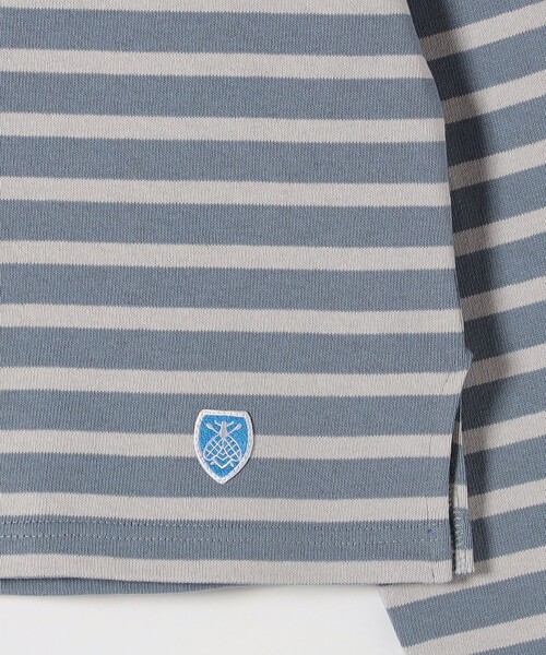 ORCIVAL（オーシバル）の「ORCIVAL:〈手洗い可能〉ボートネック ボーダー ロングスリーブ プルオーバー 25AW（Tシャツ/カットソー・レディース・ライトブルー/ベージュ/ブラウン・ONE SIZE）」の4枚目の写真