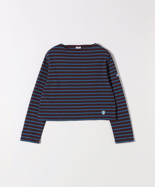 ORCIVAL（オーシバル）の「ORCIVAL:〈手洗い可能〉ボートネック ボーダー ロングスリーブ プルオーバー 25AW（Tシャツ/カットソー・レディース・ライトブルー/ベージュ/ブラウン・ONE SIZE）」の17枚目の写真