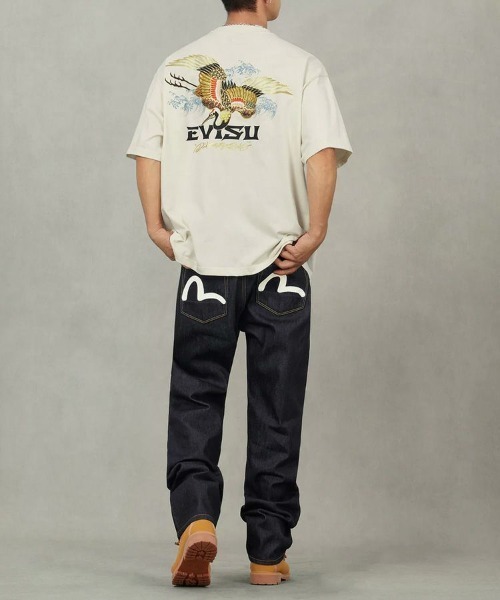 EVISU】HT WHITE SEAGULL PRINTED POCKET JEANS / ローインディゴ
