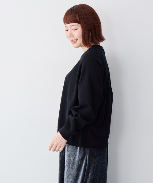 anyfee（エニフィー）の「【anyfee/大きいサイズ】スウェットライクニットプルオーバー（ニット/セーター・レディース・杢グレー/ラベンダー/ライム/ブラック・LL/3L/4L/5L）」の18枚目の写真