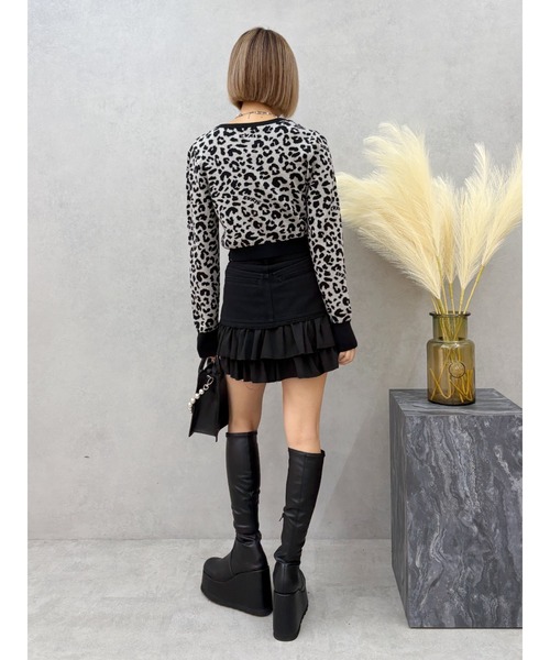 EVRIS（エヴリス）の「ドッキングフリルミニスカート（スカート・レディース・ブラック/ホワイト・SMALL/MEDIUM）」の6枚目の写真