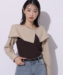 【タグ付き未使用】 Mystrada❤︎ビックカラードッキングニット　ベージュ Mystrada（マイストラーダ）の「ビックカラードッキングニット