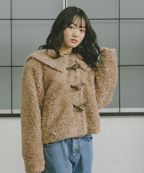 セール】【girly line】セーラ－モコモコジャケット（ダッフルコート