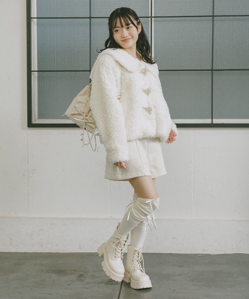 セール】【girly line】セーラ－モコモコジャケット（ダッフルコート