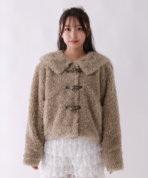 セール】【girly line】セーラ－モコモコジャケット（ダッフルコート