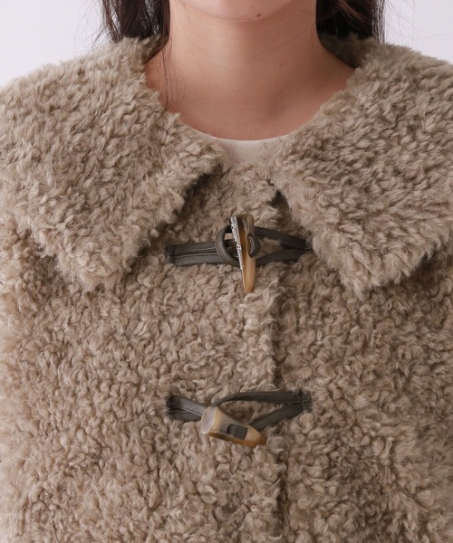 repipi armario（レピピ アルマリオ）の「【girly line】セーラ－モコモコジャケット（ダッフルコート・キッズ・モカ/アイボリー・SMALL/MEDIUM/LARGE）」の19枚目の写真