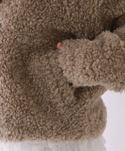 repipi armario（レピピ アルマリオ）の「【girly line】セーラ－モコモコジャケット（ダッフルコート・キッズ・モカ/アイボリー・SMALL/MEDIUM/LARGE）」の17枚目の写真