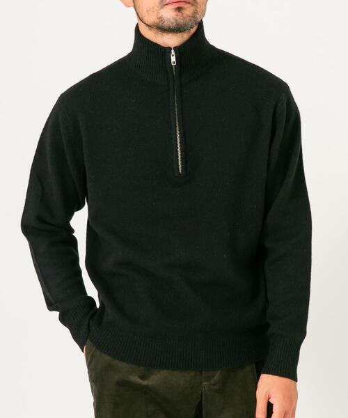 URBAN RESEARCH ROSSO MEN(アーバンリサーチロッソメン)の「『XLサイズあり』ハミルトンラムズウールハーフジップニット(ニット/セーター・メンズ・グレー系その他/グレー/ブラック・X-LARGE/LARGE/MEDIUM)」の4枚目の写真