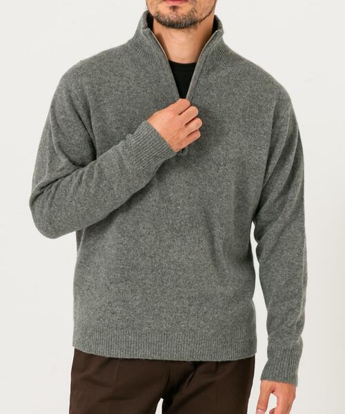 URBAN RESEARCH ROSSO MEN(アーバンリサーチロッソメン)の「『XLサイズあり』ハミルトンラムズウールハーフジップニット(ニット/セーター・メンズ・グレー系その他/グレー/ブラック・X-LARGE/LARGE/MEDIUM)」の15枚目の写真