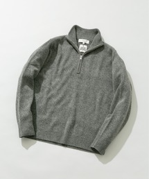 【即完Mサイズ❗️】Stone  グレーハーフジップ アップニットM オーバーサイズ畦編みハーフジップニットセーター（ニット