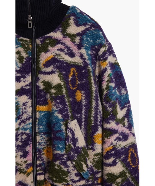 Desigual（デシグアル）の「杢調フラワープリント ニット襟ボンバージャケット ショート丈（その他アウター・レディース・マルチ・XS/S/M/L/XL）」の5枚目の写真