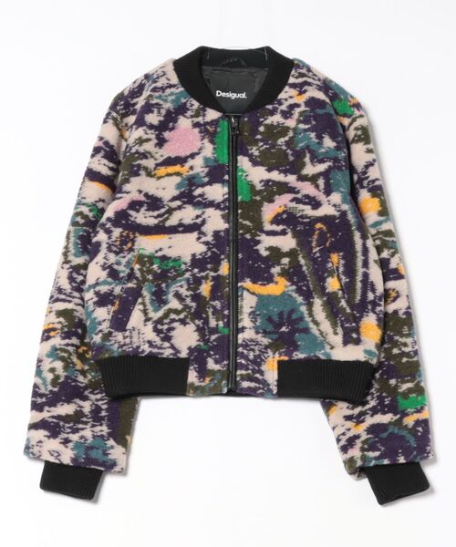 Desigual（デシグアル）の「杢調フラワープリント ニット襟ボンバージャケット ショート丈（その他アウター・レディース・マルチ・XS/S/M/L/XL）」の8枚目の写真