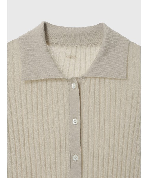 アニオナ　カシミヤ100% カーディガン　ニット ジャケット　50 XL セットアップ対応】カシミヤブレンドノーカラーニットジャケット（ノー