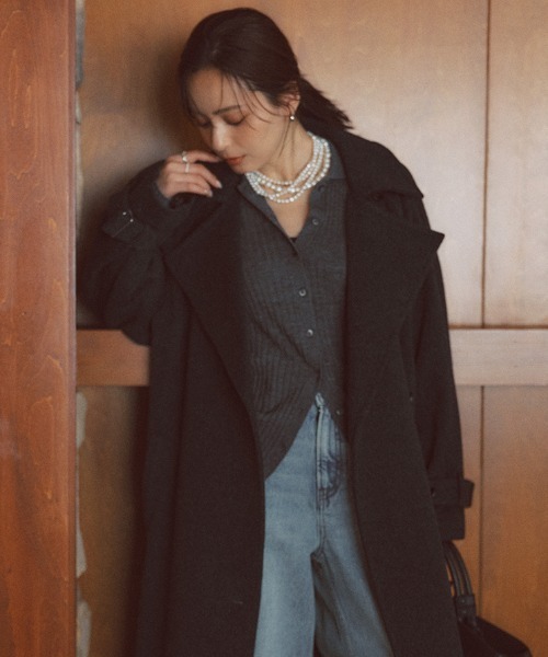 カシミヤ100ニットシャツカーディガン（カーディガン/ボレロ）｜anuans