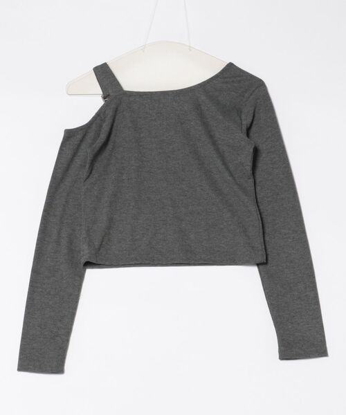 GORGE(ゴージ)の「《肩ベルト×シルバーロゴ》レディース テレコロンT ワンショル風 デザインTops 春秋冬(Tシャツ/カットソー・レディース・グレー/ブラック・F)」の11枚目の写真