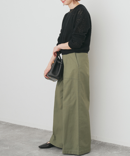 Spick & Span(スピックアンドスパン)の「《手洗い可》2WAYレースジャガードニット(ニット/セーター・レディース・ブラック/ホワイト・FREE)」の9枚目の写真