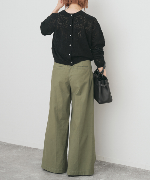 Spick & Span(スピックアンドスパン)の「《手洗い可》2WAYレースジャガードニット(ニット/セーター・レディース・ブラック/ホワイト・FREE)」の10枚目の写真