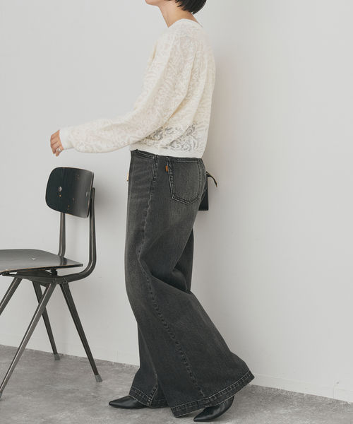 Spick & Span(スピックアンドスパン)の「《手洗い可》2WAYレースジャガードニット(ニット/セーター・レディース・ブラック/ホワイト・FREE)」の16枚目の写真