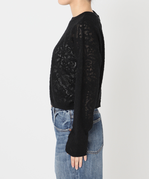 Spick & Span(スピックアンドスパン)の「《手洗い可》2WAYレースジャガードニット(ニット/セーター・レディース・ブラック/ホワイト・FREE)」の19枚目の写真
