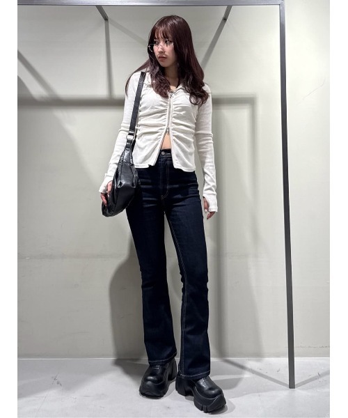 セール】FRONT GATHER ZIP TOPS フロント ギャザー ジップ トップス 秋