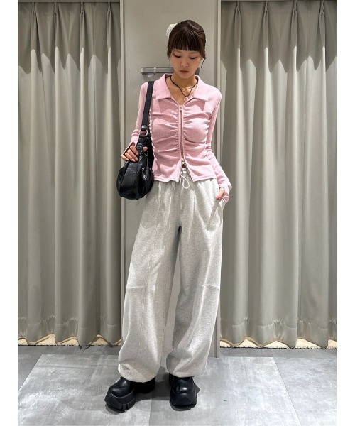 FRONT GATHER ZIP TOPS フロント ギャザー ジップ トップス 秋服 冬服