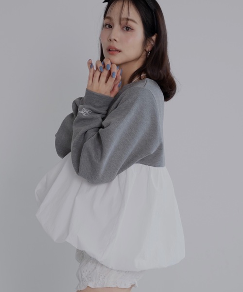 jumelle(ジュメロ)の「ペプラムプルオーバー(Tシャツ/カットソー・レディース・ベージュ/グレー・FREE)」の2枚目の写真