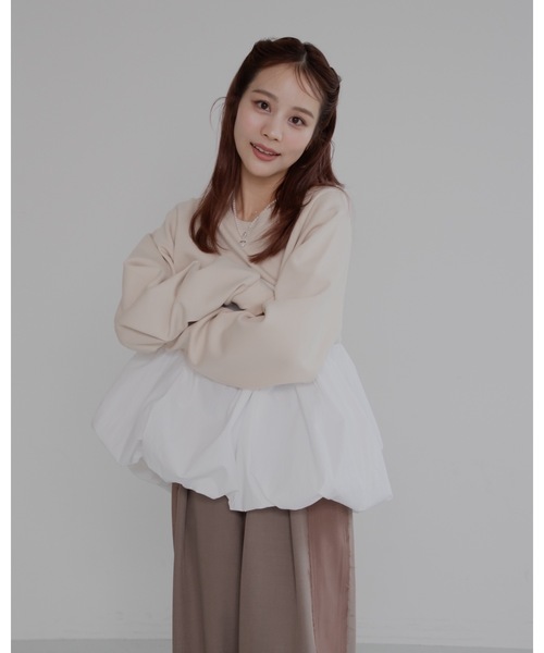 jumelle(ジュメロ)の「ペプラムプルオーバー(Tシャツ/カットソー・レディース・ベージュ/グレー・FREE)」の11枚目の写真