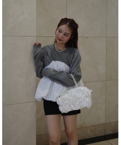 jumelle(ジュメロ)の「ペプラムプルオーバー(Tシャツ/カットソー・レディース・ベージュ/グレー・FREE)」の12枚目の写真