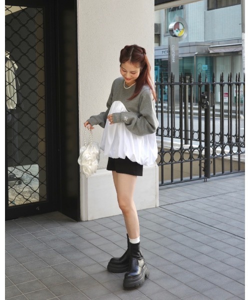 jumelle(ジュメロ)の「ペプラムプルオーバー(Tシャツ/カットソー・レディース・ベージュ/グレー・FREE)」の13枚目の写真