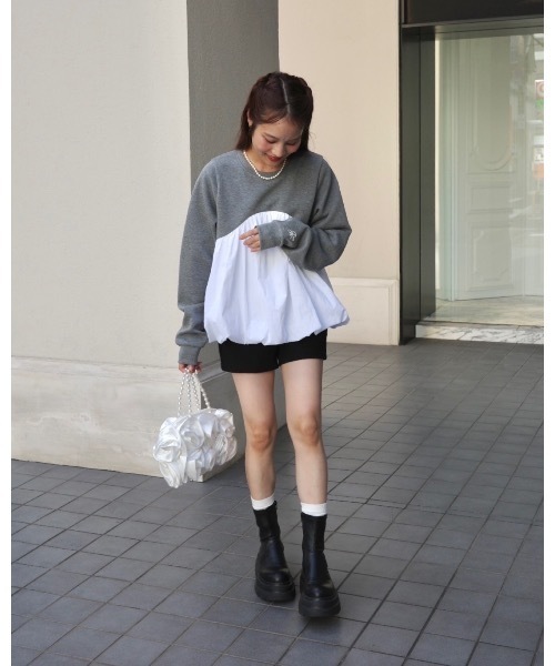 jumelle(ジュメロ)の「ペプラムプルオーバー(Tシャツ/カットソー・レディース・ベージュ/グレー・FREE)」の10枚目の写真