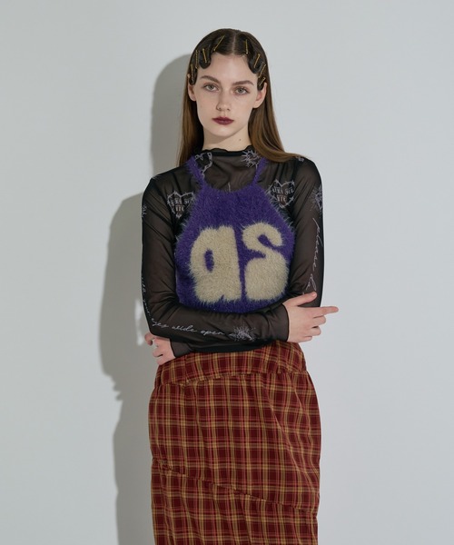 ANNA SUI NYC（アナ スイ エヌ ワイ シー）の「ニットホルターネックキャミ（キャミソール・レディース・ブラック/ブルー/パープル・FREE）」の3枚目の写真