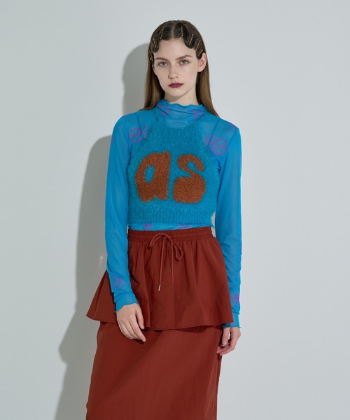 ANNA SUI NYC（アナ スイ エヌ ワイ シー）の「ニットホルターネックキャミ（キャミソール・レディース・ブラック/ブルー/パープル・FREE）」の2枚目の写真