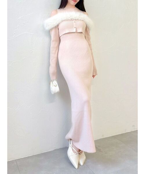 オフショルファードッキングニットワンピース（ワンピース）｜dazzlin