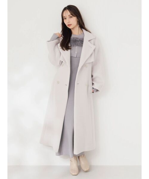 ダズリン　ワンピース dazzlin ウエストタックオフショルシャツワンピース（ブルー