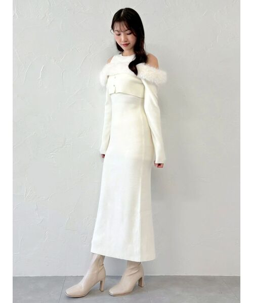 dazzlin（ダズリン）の「オフショルファードッキングニットワンピース