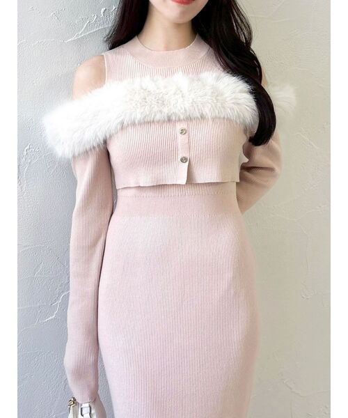 dazzlin（ダズリン）の「オフショルファードッキングニットワンピース