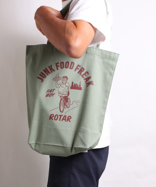 ROTAR（ローター）の「JUNK FOOD FREAK Tote BAG / トート　バッグ ミニ（トートバッグ・メンズ・ナチュラル/ライトグリーン/モカ/ブラック・FREE）」の13枚目の写真