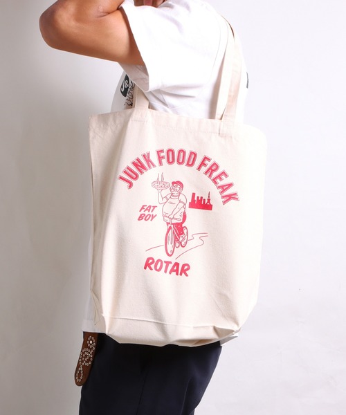 ROTAR（ローター）の「JUNK FOOD FREAK Tote BAG / トート　バッグ ミニ（トートバッグ・メンズ・ナチュラル/ライトグリーン/モカ/ブラック・FREE）」の12枚目の写真