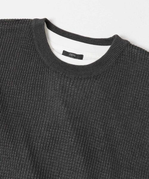 ITEMS URBANRESEARCH（アイテムズ アーバンリサーチ）の「ワッフルニットベスト＋ロングTシャツSET（ニット/セーター・メンズ・ブラック/ベージュ/チャコールグレー・LARGE/MEDIUM）」の16枚目の写真