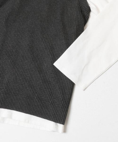 ITEMS URBANRESEARCH（アイテムズ アーバンリサーチ）の「ワッフルニットベスト＋ロングTシャツSET（ニット/セーター・メンズ・ブラック/ベージュ/チャコールグレー・LARGE/MEDIUM）」の17枚目の写真