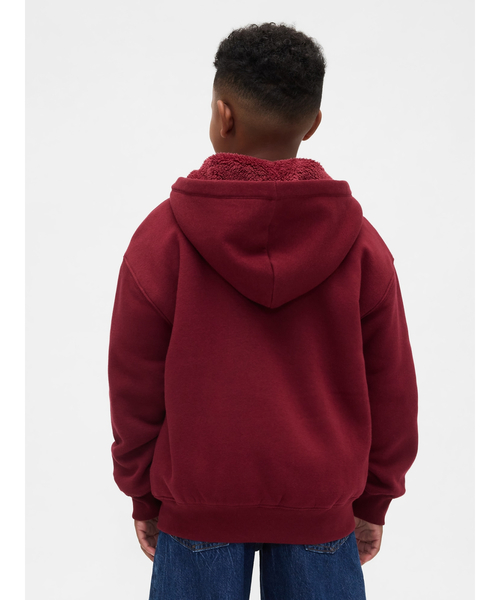 セール】リラックスフィット 裏ボア Gapロゴ ジップアップパーカー